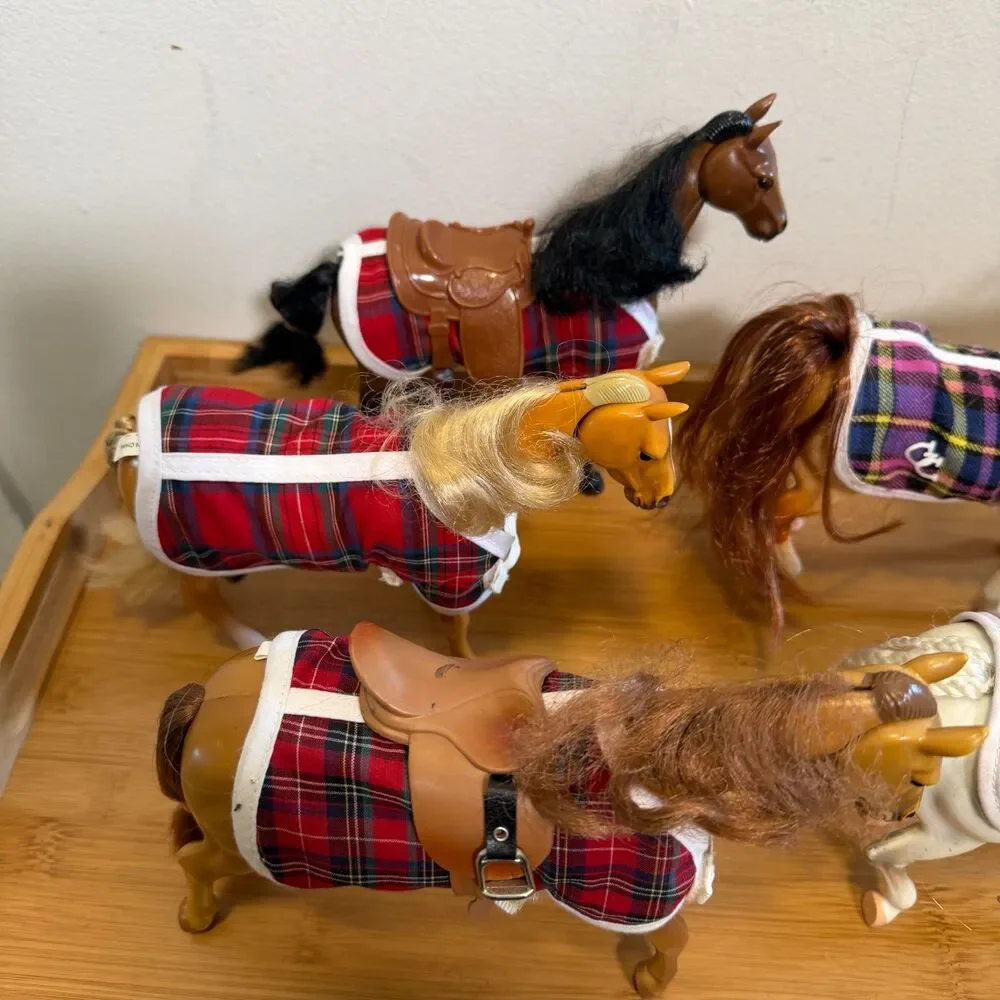Vintage Grand Champions Horse Lot 5 Empire 1996 1999 Movable Heads Saddles Tack